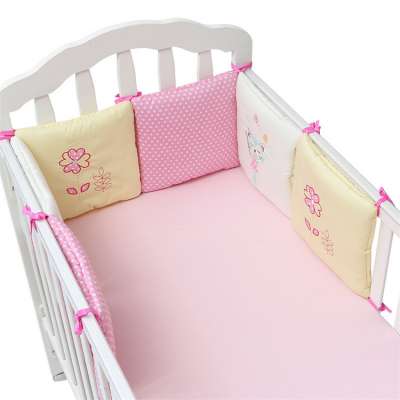 2017 high quality breathable cotton 6pcs crib baby bumper